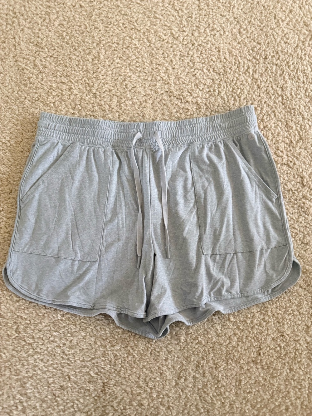 Light Gray Knit Drawstring Lounge Shorts